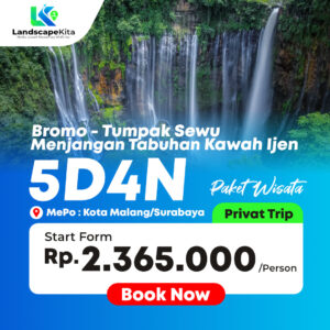 PAKET WISATA BROMO-TUMPAK SEWU-MENJANGAN TABUHAN-KAWAH IJEN 5D4N